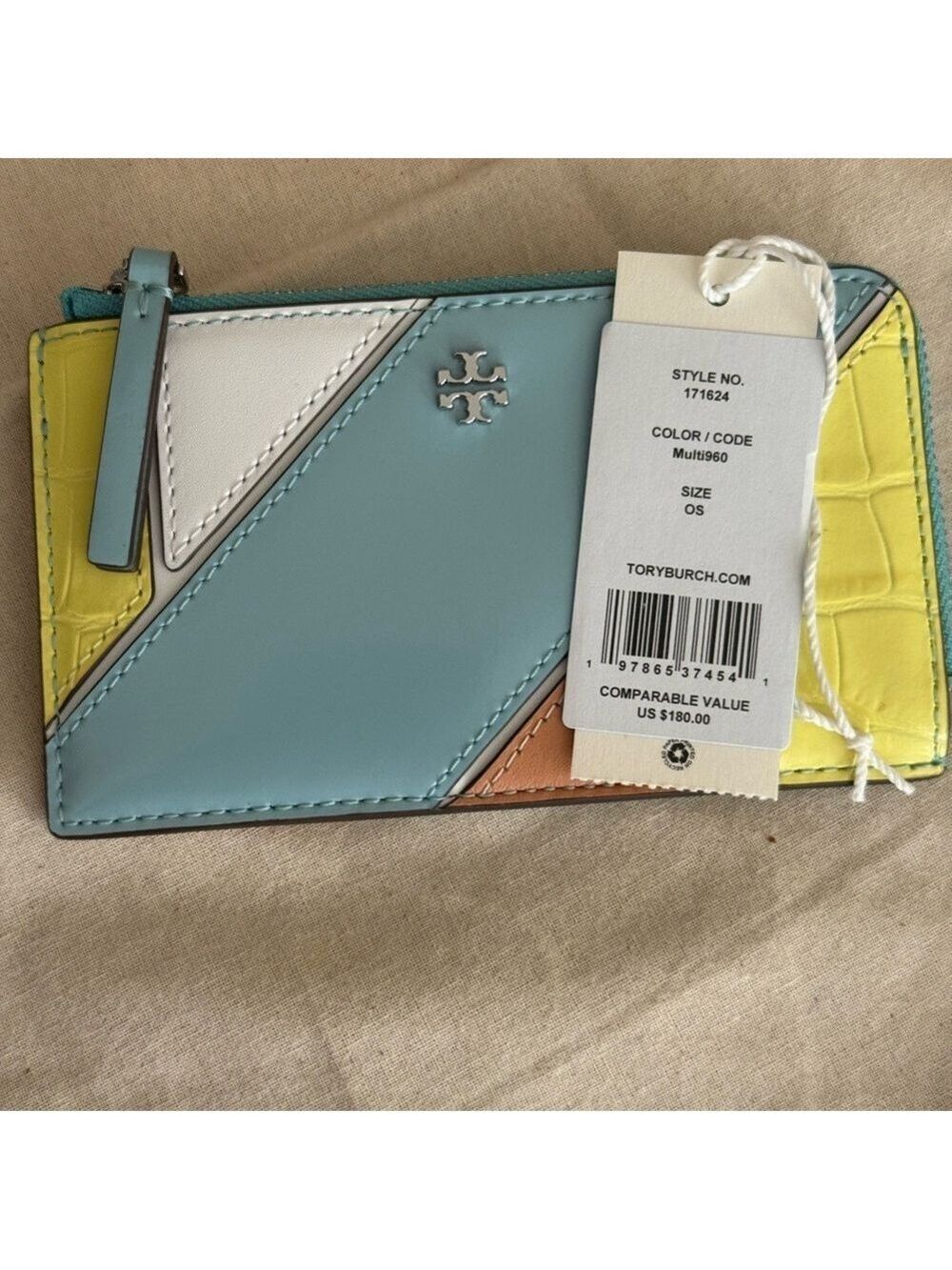 New ๐ Tory Burch Blake leather multi color Card Holder - Picture 1 of 6